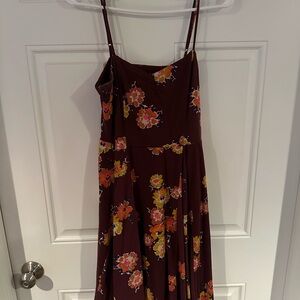 Mossimo Supply Co. Floral Dress - Burgundy and Orange